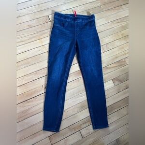 Spanx dark wash pull on jeans